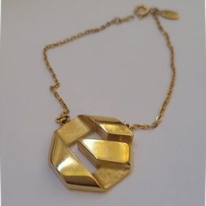 Vintage Givenchy G logo 24K gold plated geometric bracelet 1977